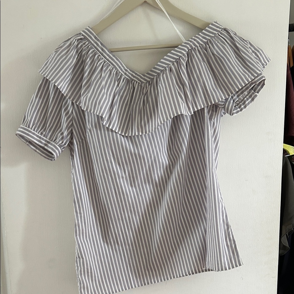 Promesa Striped Off-Shoulder Ruffle Top